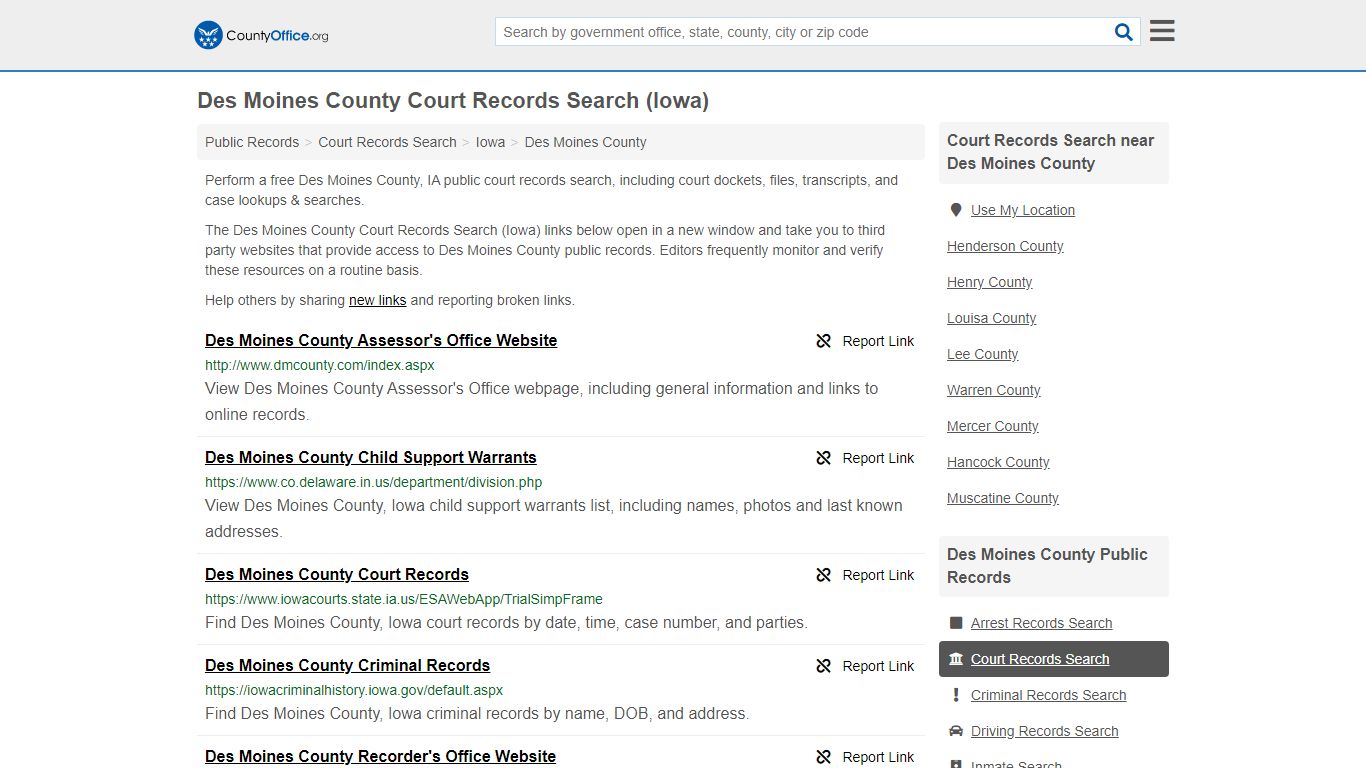 Court Records Search - Des Moines County, IA (Adoptions ...