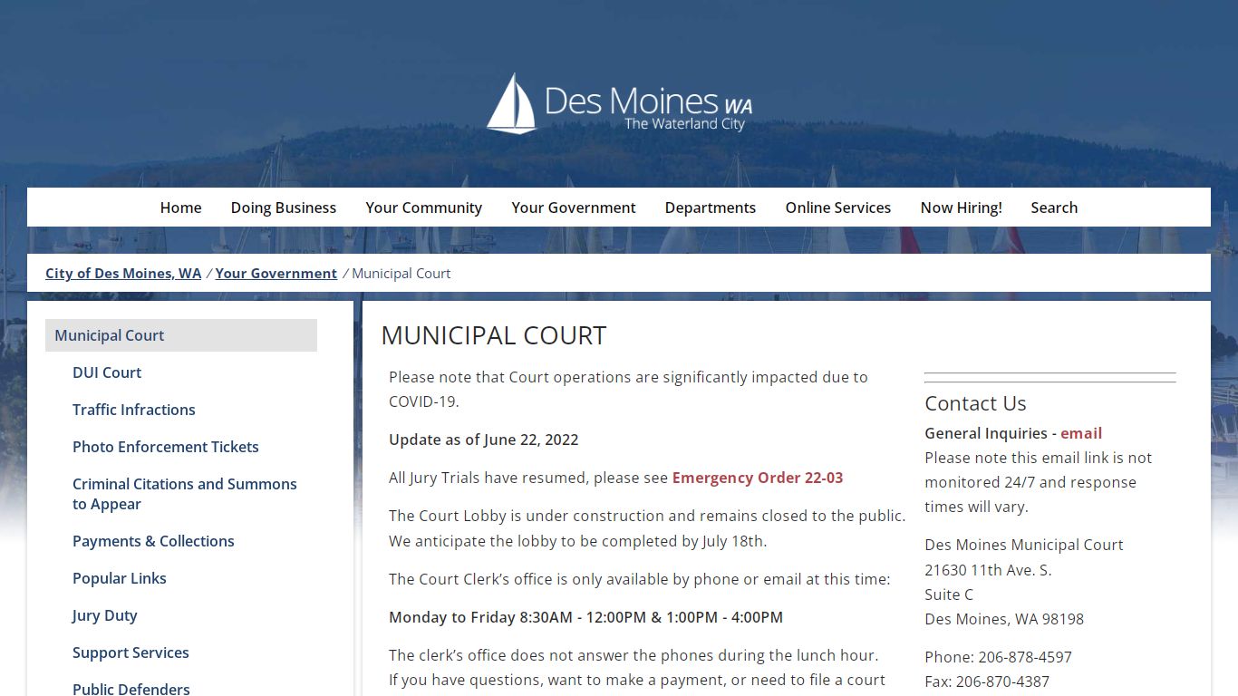 Municipal Court - City of Des Moines, WA